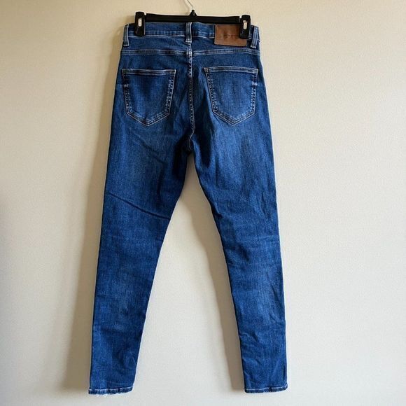 ZARA HIGH RISE SKINNY DISTRESSED JEANS DENIM WOMENS SIZE 30 BLUE - Picture 6 of 8
